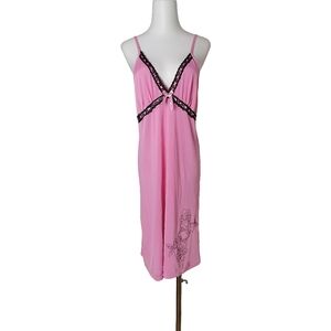 💗 vintage pink ice silk slip